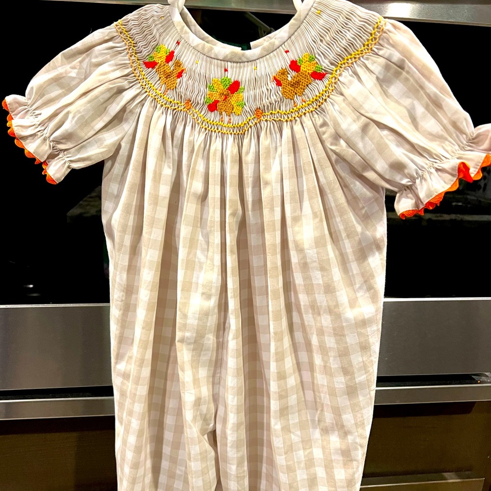 Smocked thanksgiving Romper